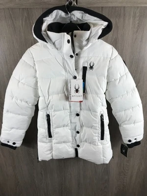 Chaqueta acolchada larga aislada con cremallera completa Spyder Thermoweb niñas talla S $149 nueva con etiquetas Foto 1 de 4