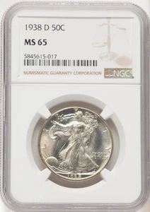 1938-D 50C Walking Liberty Half Dollar NGC MS65 (522233017) - Bild 1 von 2