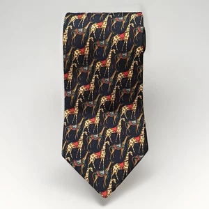 Paoli Gucci Tie Vintage Designer Men’s Silk Necktie Red Blue Giraffe 59” - Picture 1 of 6