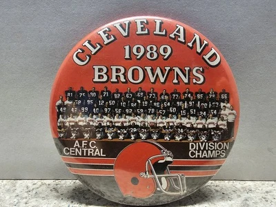 Cleveland Browns NFL 1989 AFC Central Div Champs Button Vintage - Image 1 of 4