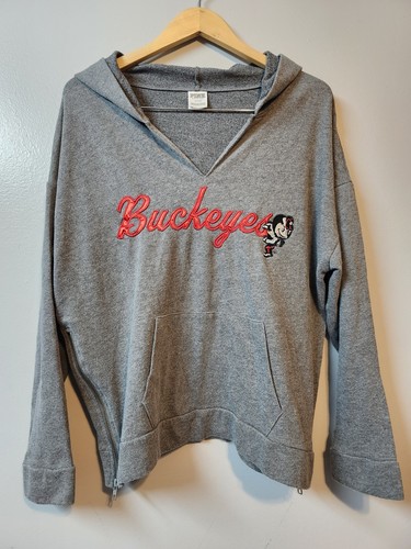 UNDERCOVER Felpa con cappuccio Victorias Secret rosa ricamata Ohio State Buckeyes grigia donna S