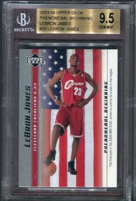2003-04 Upper Deck #20 Lebron James Phenomenal Beginning RC BGS 9.5 GEM MT - Image 1 of 2
