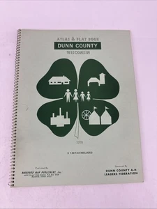 VTG 1978 Land Atlas & Plat Book of Dunn County Wisconsin Rockford Map Publishers - Picture 1 of 14