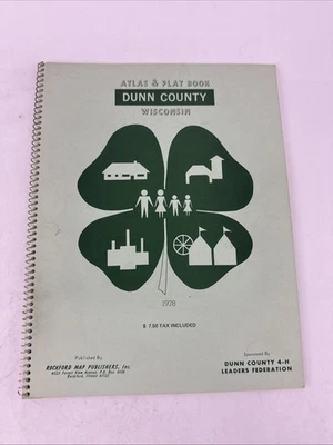 VTG 1978 Land Atlas & Plat Book of Dunn County Wisconsin Rockford Map Publishers - Image 1 of 4