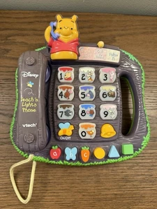 VTECH Disney Winnie The Pooh Teach N Lights Phone Learning Toy Tested Working - Picture 1 of 4