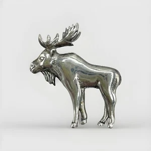 Vintage moose GS  sterling silver  925 Brooch Pan Wildlife Nature - Picture 1 of 6