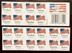 US Flag Forever Booklet Pane of 20 Stamps MNH #4648b 2012 FREE Shipping  - Picture 1 of 2