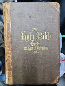 1867 TTHE COMPLETE ANALYSIS OF THE HOLY BIBLE - LEATHER BOUND & GILDED - HEAVY - Picture 1 of 10