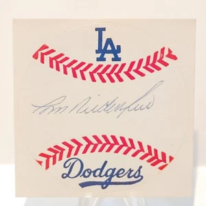Tom Niedenfuer Signed Sticker Dodgers Vintage MLB Autograph 1988 World Series - Picture 1 of 24
