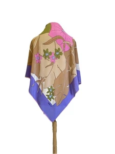 Grès Paris Silk Scarf Vintage Floral Abstract Print Square Made in Italy #A119 - Picture 1 of 9