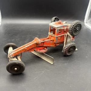 Vintage Hubley 503 Diesel Die Cast Metal Orange Road Grader Scraper Excavator - Picture 1 of 24