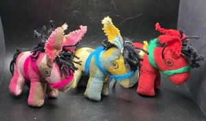 Vintage Volkskunst Handarbeit Stoff Mexikanische Burro Esel Set If 3 - Bild 1 von 9