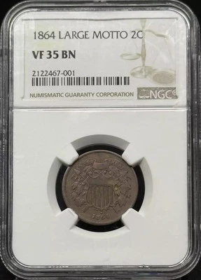 1864 Two Cent NGC VF-35 BN - Image 1 of 4