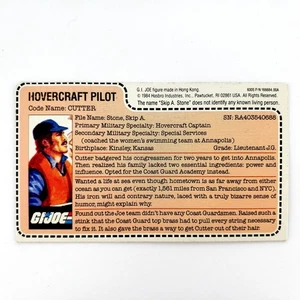 Vintage GI Joe Cutter Hovercraft Pilot Karteikarte nur Original - Bild 1 von 4