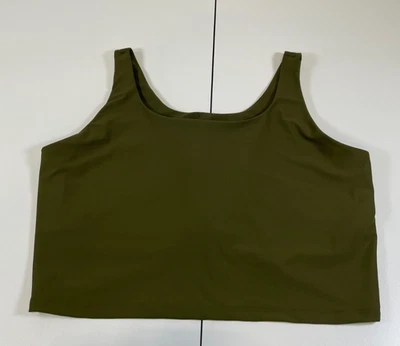 Old Navy Light Support PowerSoft Longline Sports Bra Sz 4X Army Green - Image 1 of 4