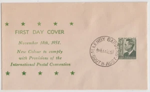 Stamp Australia 3d green KGV1 1951 Arthur Bergen cachet FDC ALLENBY GARDENS nice - Picture 1 of 1