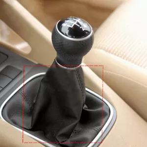 Black PU Leather Car Gear Shift Stick Gaiter Shifter Boot Cover Trim Accessories - Foto 1 di 12