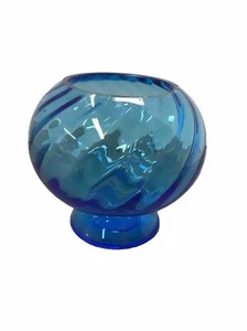 MCM Empoli Style Optic Swirl Blue Glass Vase - Excellent Condition - Picture 1 of 4