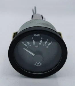 Manometro Pressione Olio 52mm 0-5 BAR 0-75 Psi Strumento Pressione Nero - Bild 1 von 3