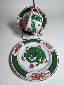 Fitz and Floyd Dragon Crest Teacup Saucer Snack Plate Set Coffee Cup - Picture 1 of 9