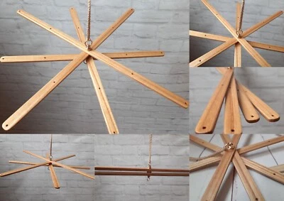 Fresno Móvil Bebé Madera Ceniza, Móvil Bebé Madera Ceniza Personalizado, Móvil Bebé con Rayos Foto 1 de 4