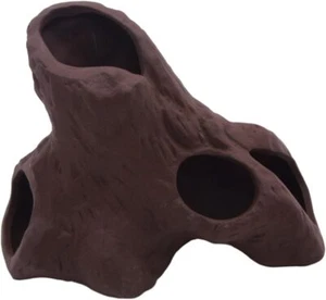 Aquarium Decorations Ceramic Cave, Tree Stump Hole Aquarium Hideaway Rock Cave - Picture 1 of 7