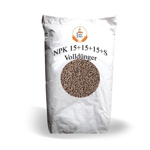 NPK 15+15+15 (+S) Volldünger 25 kg Rasendünger - Langzeitwirkung Universaldünger