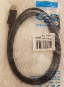 C2G #54401 6ft DisplayPort Male to Male Cable - Picture 1 of 3
