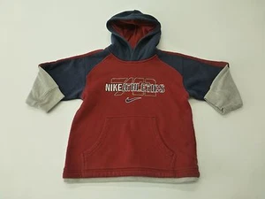 Nike Sweatshirt Boys 4 Red Blue & Grey Hoodie Sweatshirt Great Condition - Picture 1 of 3