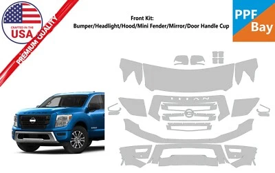 适用于日产 Titan S/SV 2020 - 2024 前漆保护膜预切套件 PPF — 第 1/4 张图片