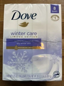 Dove Winter Care Bar Soap Limited Edition 8 Pack - 3.75 oz Moisturizing Bars NEW - Picture 1 of 3