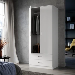 Versatile Wardrobe: Organize with Class | Spacious Storage | 2 Door 2 Drawer - Picture 1 of 18