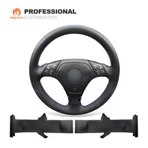 Funda de volante MEWANT puntada a mano negra PU cuero sintético para BMW E36 E46 E39 E31 - Imagen 1 de 7