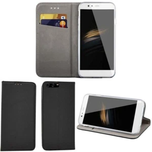 Huawei P10 Premium PU Leather Case Black - FREE Bonus - NEW - UK STOCK! - Zdjęcie 1 z 3