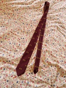 Vintage Ironbridge Gorge Museum Tie Mens Necktie Bridge Shropshire Maroon - Picture 1 of 5