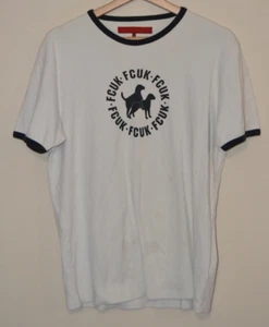 Retro FCUK Jeans 100% Cotton White T-Shirt Size Medium - Picture 1 of 5