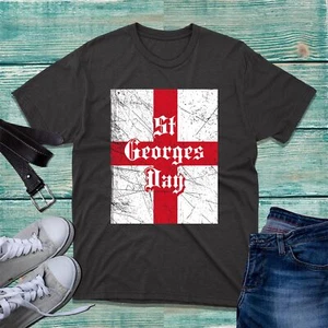 St. Georges Day T-Shirt Saint George Cross England Flag Religious Warriors Top - Picture 1 of 4
