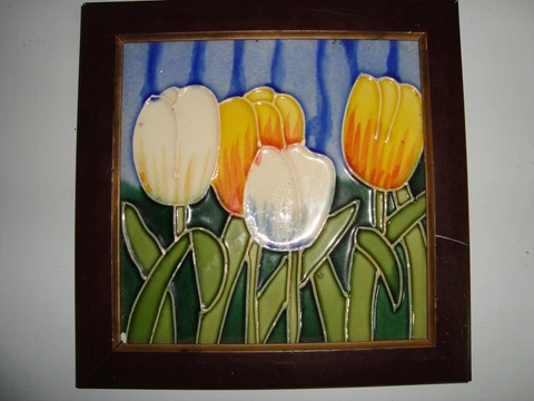 old  rare original art nouveau - tiles with tulips Cover