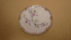 Haviland Limoges- PINK/WHITE ROSE - DOUBLE GOLD SCALLOPED EDGE cottage core - Picture 1 of 5