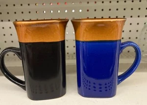 Set 2 ROYAL NORFOLK Greenbrier quadratischer Boden 5" braun schwarz Lattee blau & schwarz - Bild 1 von 4