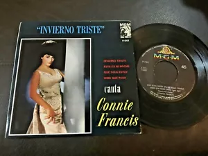 CONNIE FRANCIS Invierno Triste +3 EX/EX 1964 MEXICO 7" EP Sung in Spanish Pop - Picture 1 of 3