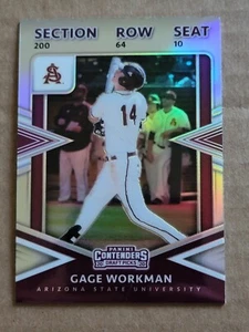 Gage Workman 2020 Panini Contenders College Ticket Baseball Card CT-GW Tigers  - Picture 1 of 10