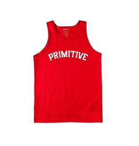 Top sin mangas Primitive SLAB TIPO rojo blanco estampado gráfico logotipo regular para hombre - Imagen 1 de 2