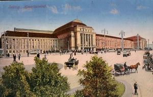 AK LEIPZIG Haupt-Bahnhof, Pferdewagen, Straßenbahn 1916 - Picture 1 of 1