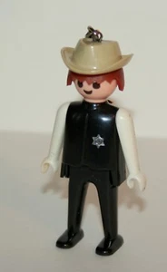 Playmobil Sheriff Tan Hat Brown Toy Figure Promo Key Chain New NOS 1974 Geobra - Picture 1 of 1