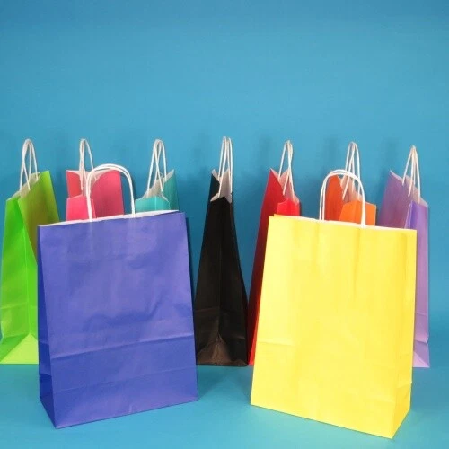 250 Premium Papiertragetaschen mit Kordel 80g 32+12x41cm versch. Farben wählbar - Bild 1 von 1