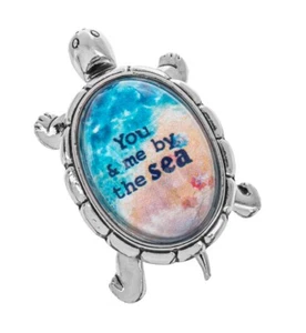 Ganz Message Wiggle TURTLE Figurine Head Tail Feet Move "You & Me By The Sea" - Picture 1 of 4