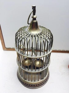 Vintage Brass Hanging Bird Cage Made In India - Picture 1 of 7