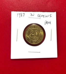 1987 20 CENTIMOS PERU COIN - NICE WORLD COIN !!! - Picture 1 of 2