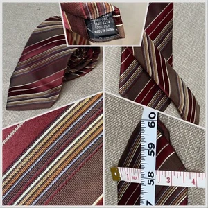 Corbata Villini Clásica Marrón Granate Rayas 60" x 3.5" - Imagen 1 de 5